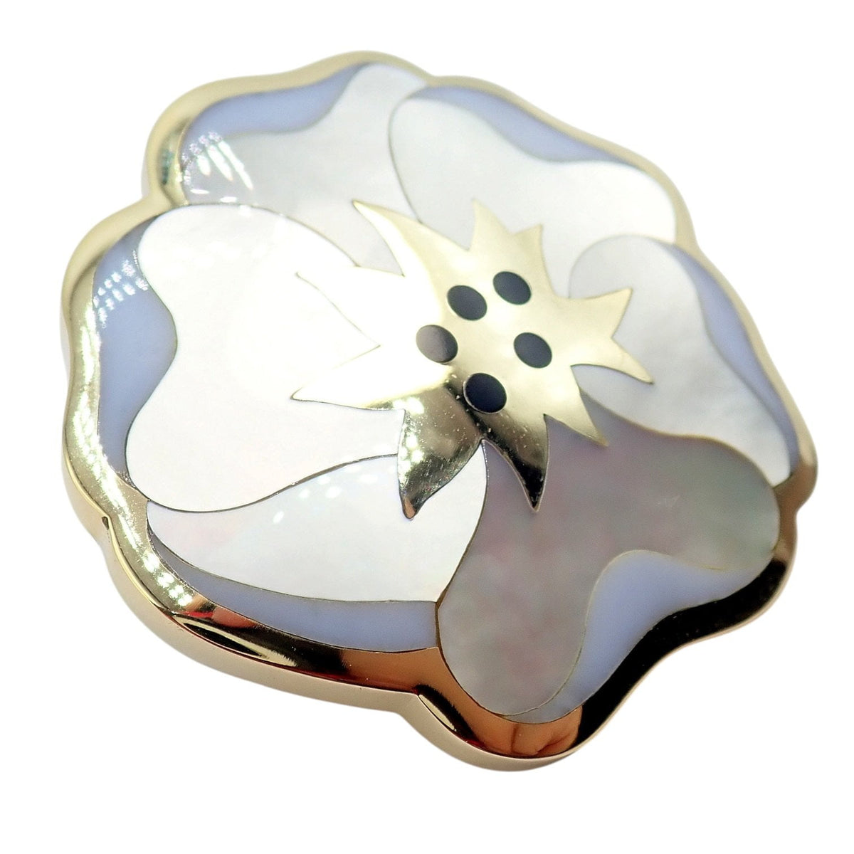 Tiffany & Co. Jewelry & Watches:Fine Jewelry:Brooches & Pins Rare! Tiffany & Co. Cummings 18k Yellow Gold Inlay Onyx Mother of Pearl Brooch