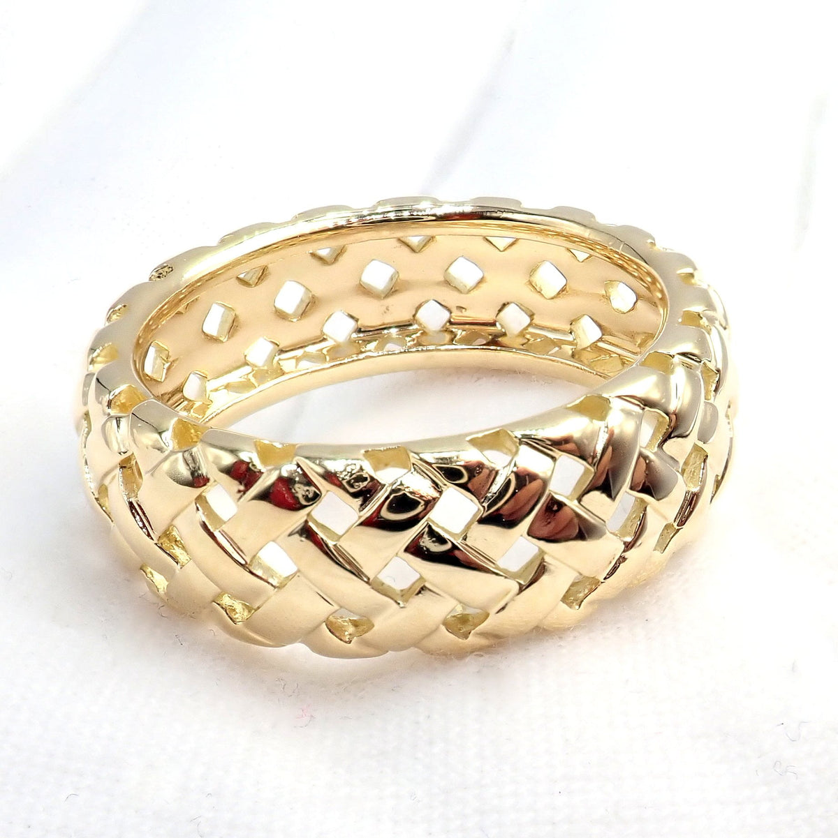 Tiffany & Co. Jewelry & Watches:Fine Jewelry:Rings Tiffany & Co. 18k Yellow Gold 8.7mm Band Vannerie Basket Weave Ring Sz 11