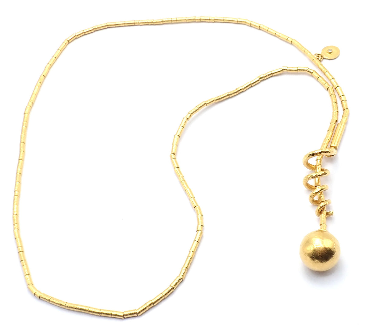 Gurhan Jewelry & Watches:Fine Jewelry:Necklaces & Pendants Authentic! Gurhan Vertigo 24k Yellow Gold Ruby Lariat Beaded Spiral Necklace