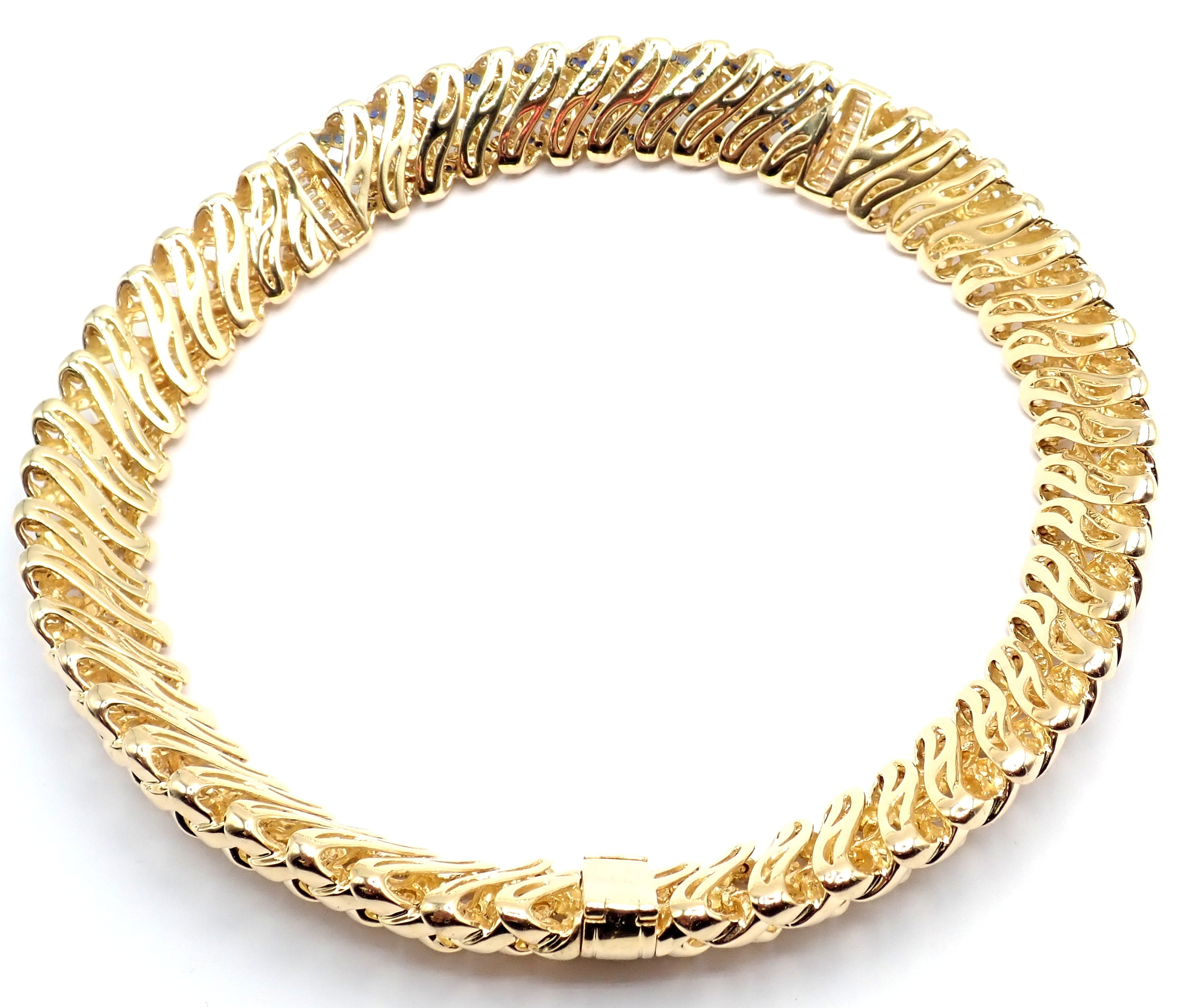 Tiffany & Co. Jewelry & Watches:Fine Jewelry:Necklaces & Pendants Authentic Tiffany & Co Vannerie 18k Yellow Gold Diamond Sapphire Weave Necklace