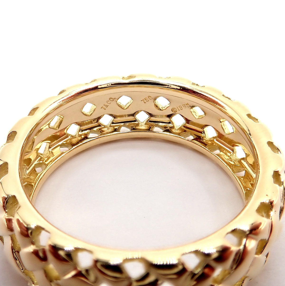 Tiffany & Co. Jewelry & Watches:Fine Jewelry:Rings Tiffany & Co. 18k Yellow Gold 8.7mm Band Vannerie Basket Weave Ring Sz 11