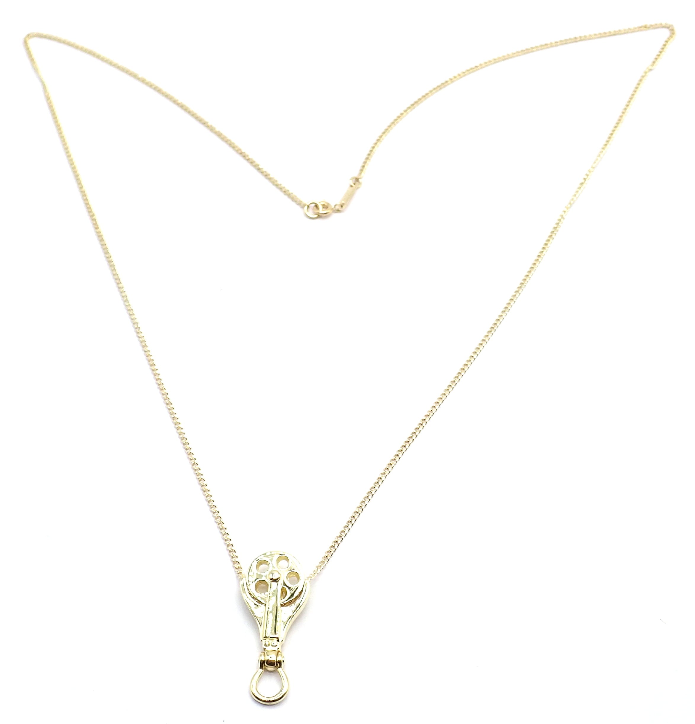 Vintage! Tiffany & Co Ralph Lauren 18k Yellow Gold Pulley Pendant Necklace | Fortrove