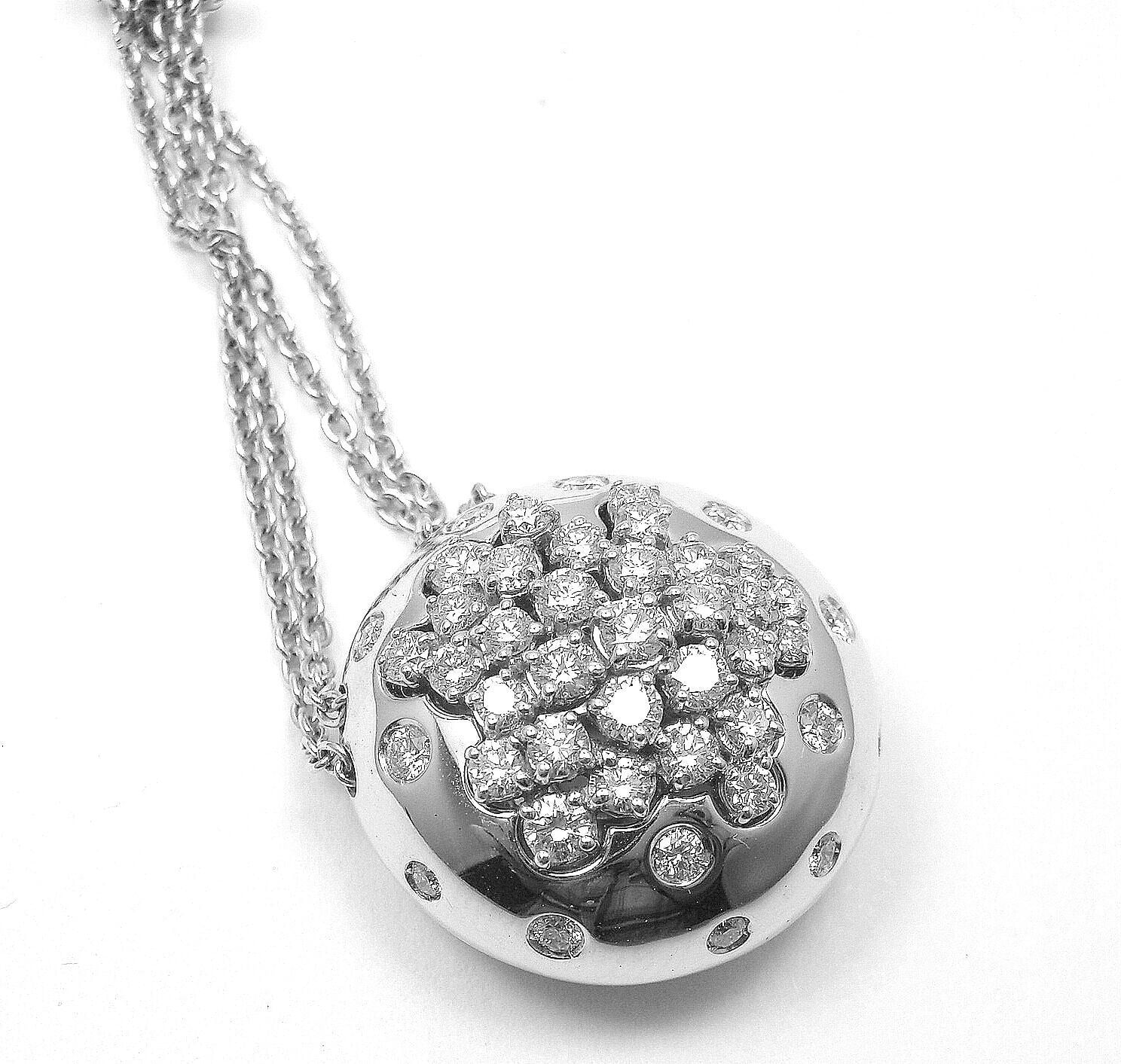 Damiani Jewelry & Watches:Fine Jewelry:Necklaces & Pendants Authentic Damiani 18k White Gold Diamond Drop Cluster Pendant Necklace