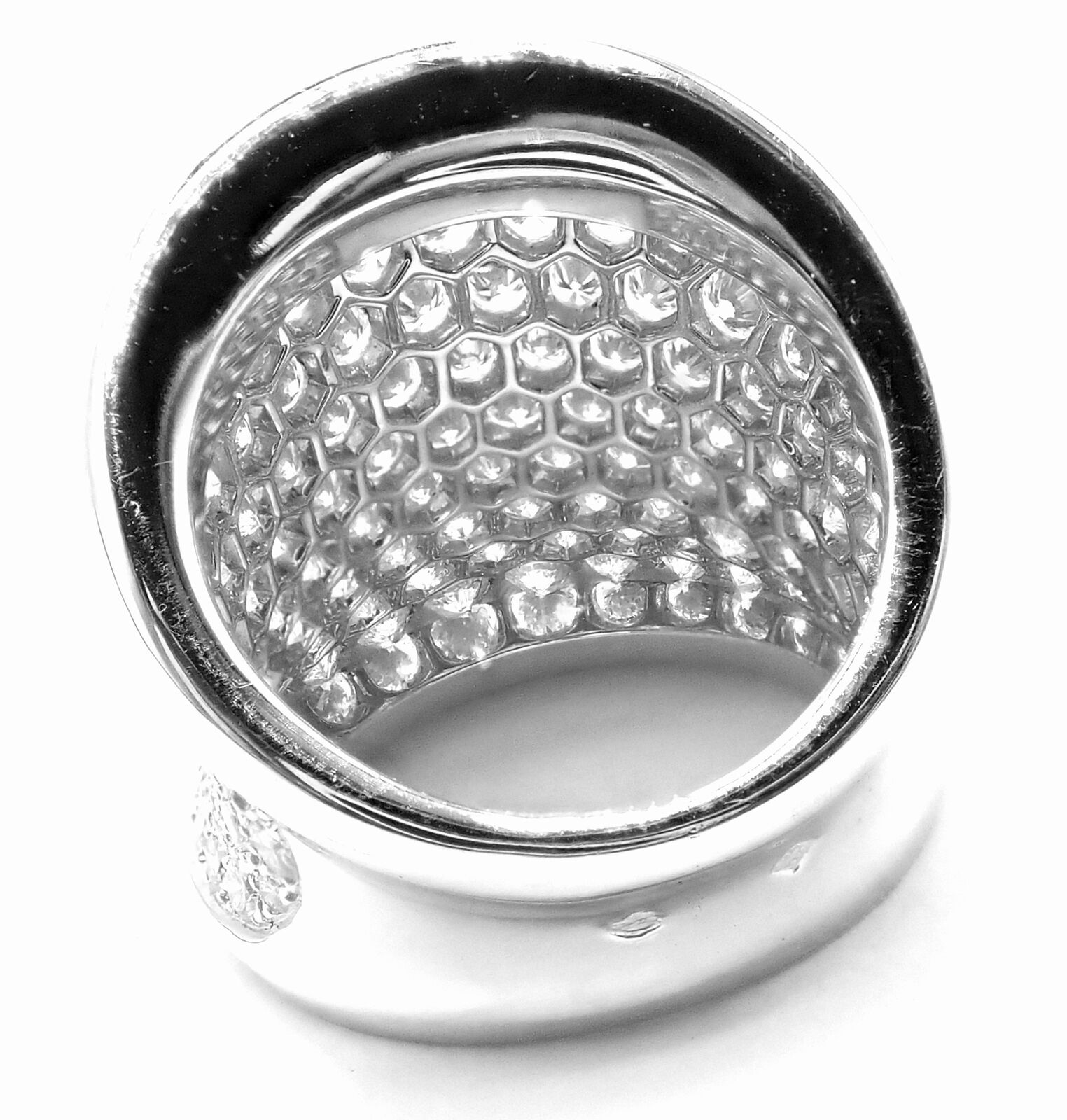 Authentic! Cartier Chalice 18k White Gold Diamond Large Ring Paper | Fortrove