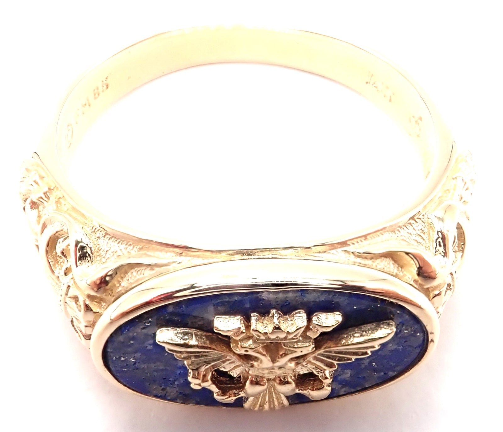Faberge by Franklin Mint Jewelry & Watches:Men's Jewelry:Rings Authentic! Franklin Mint Faberge Imperial Eagle 14k Yellow Gold Lapis Ring