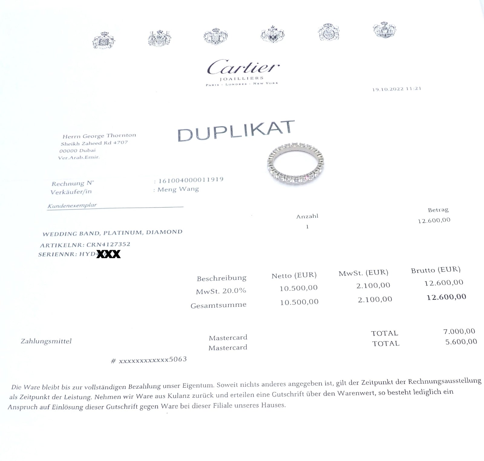 Authentic! Cartier Destinee Platinum Full Diamond Wedding Band Ring Size 6 Cert. | Fortrove