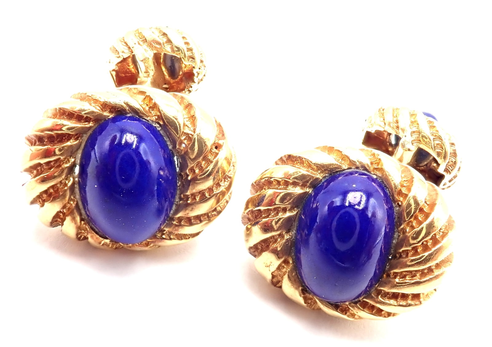 Tiffany & Co. Jewelry & Watches:Men's Jewelry:Cufflinks Authentic! Tiffany & Co Jean Schlumberger 18k Yellow Gold Lapis Lazuli Cufflinks