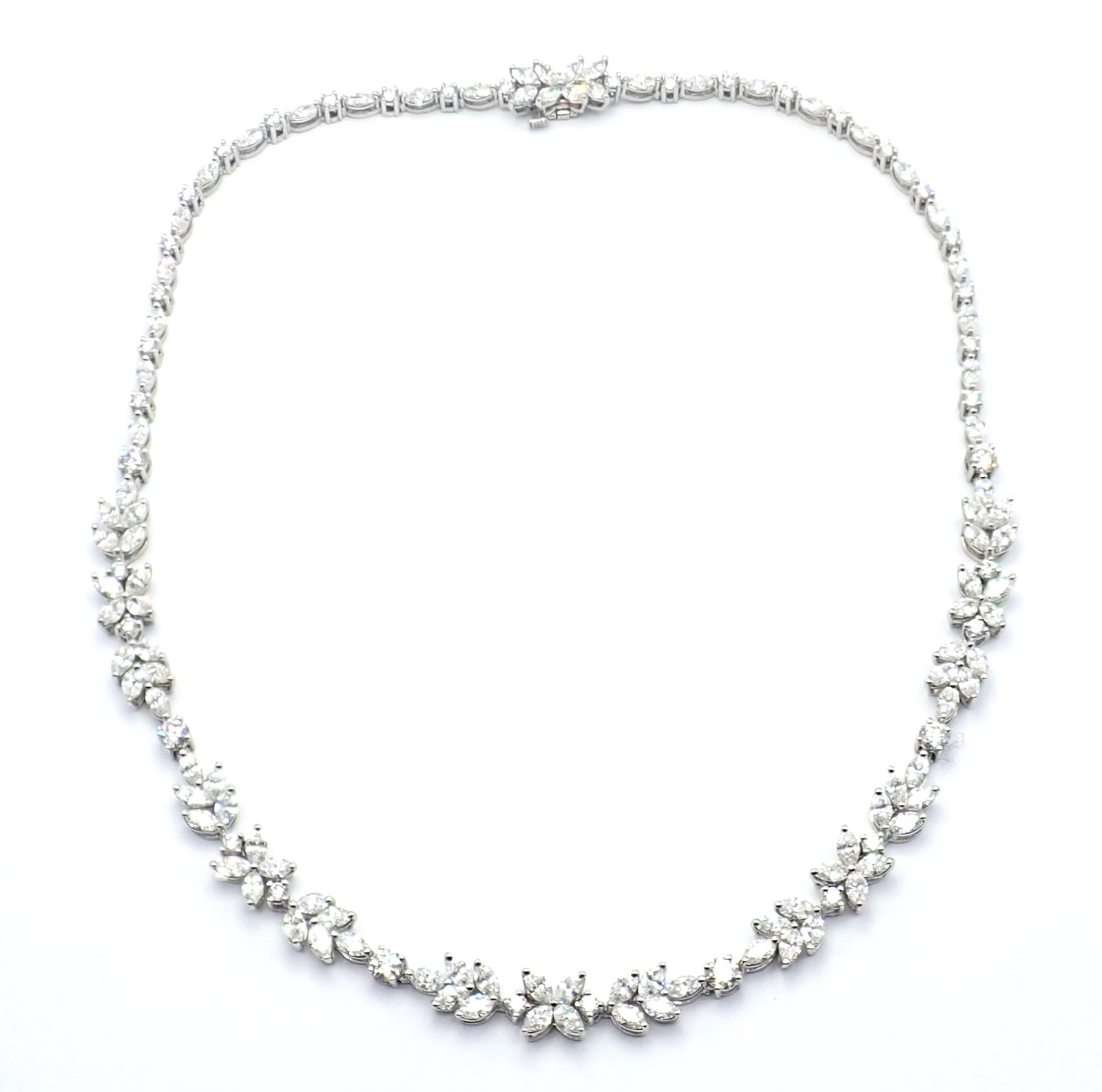 Tiffany & Co. Jewelry & Watches:Fine Jewelry:Necklaces & Pendants Tiffany & Co Victoria Platinum 15.92ct Diamond Mixed Cluster Necklace Paper