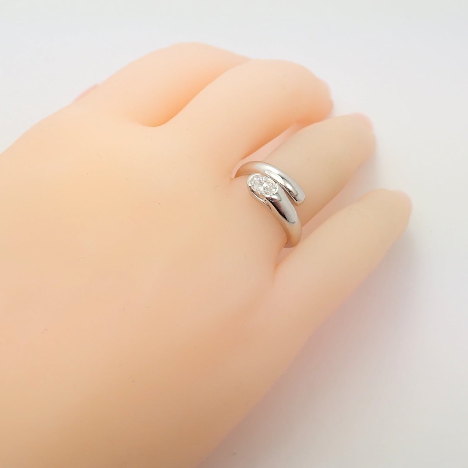 Authentic! Bulgari Bvlgari 18k White Gold Diamond Bypass Band Ring | Fortrove