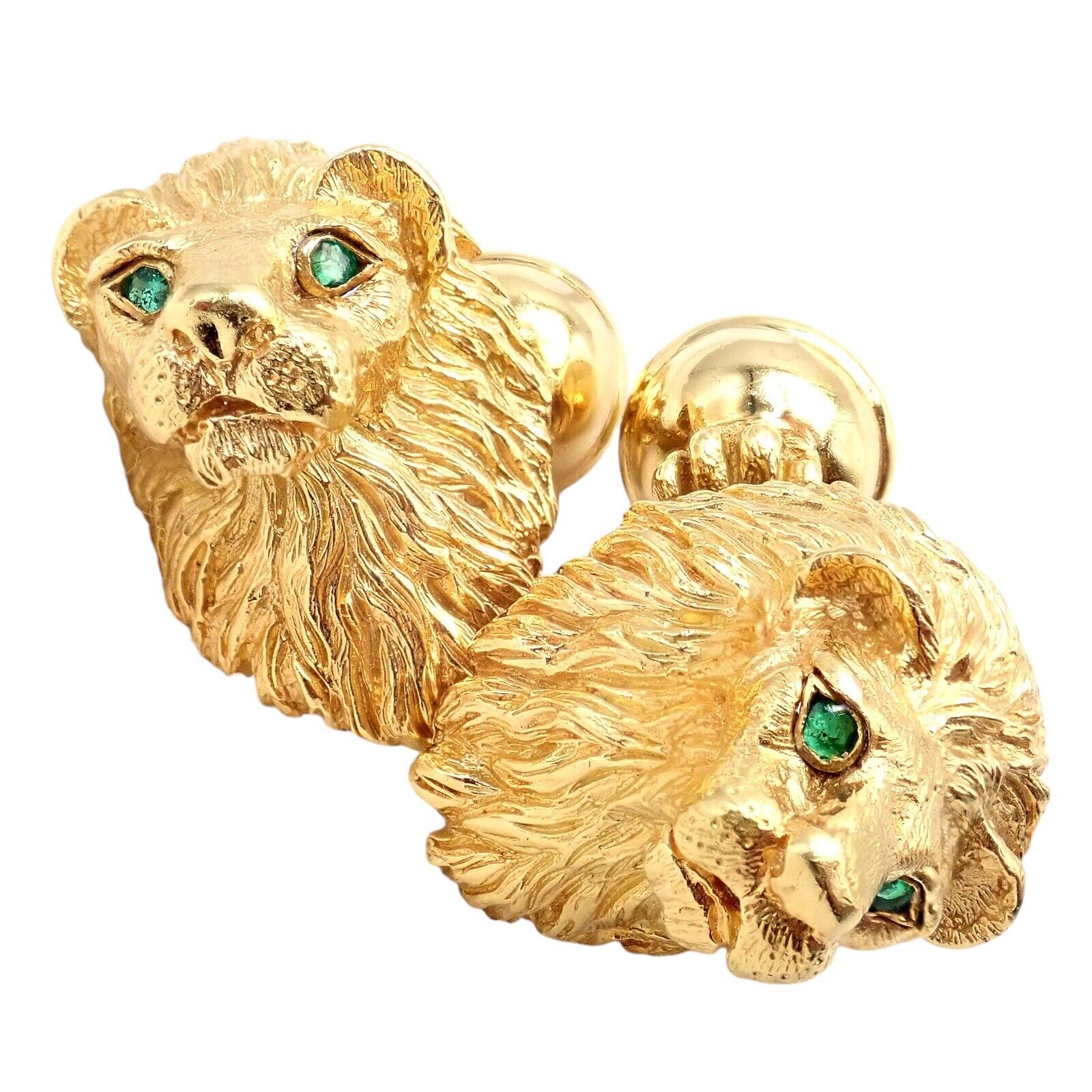 Tiffany & Co. Jewelry & Watches:Men's Jewelry:Cufflinks Rare! Vintage Tiffany & Co. 18k Yellow Gold Emerald Lion Germany 1989 Cufflinks