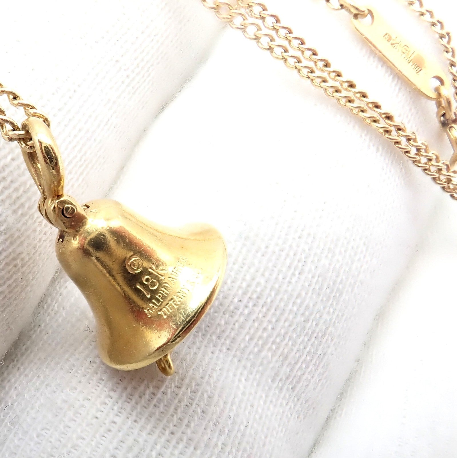 Rare! Tiffany & Co Ralph Lauren 18k Yellow Gold Nautical Bell Pendant Necklace | Fortrove