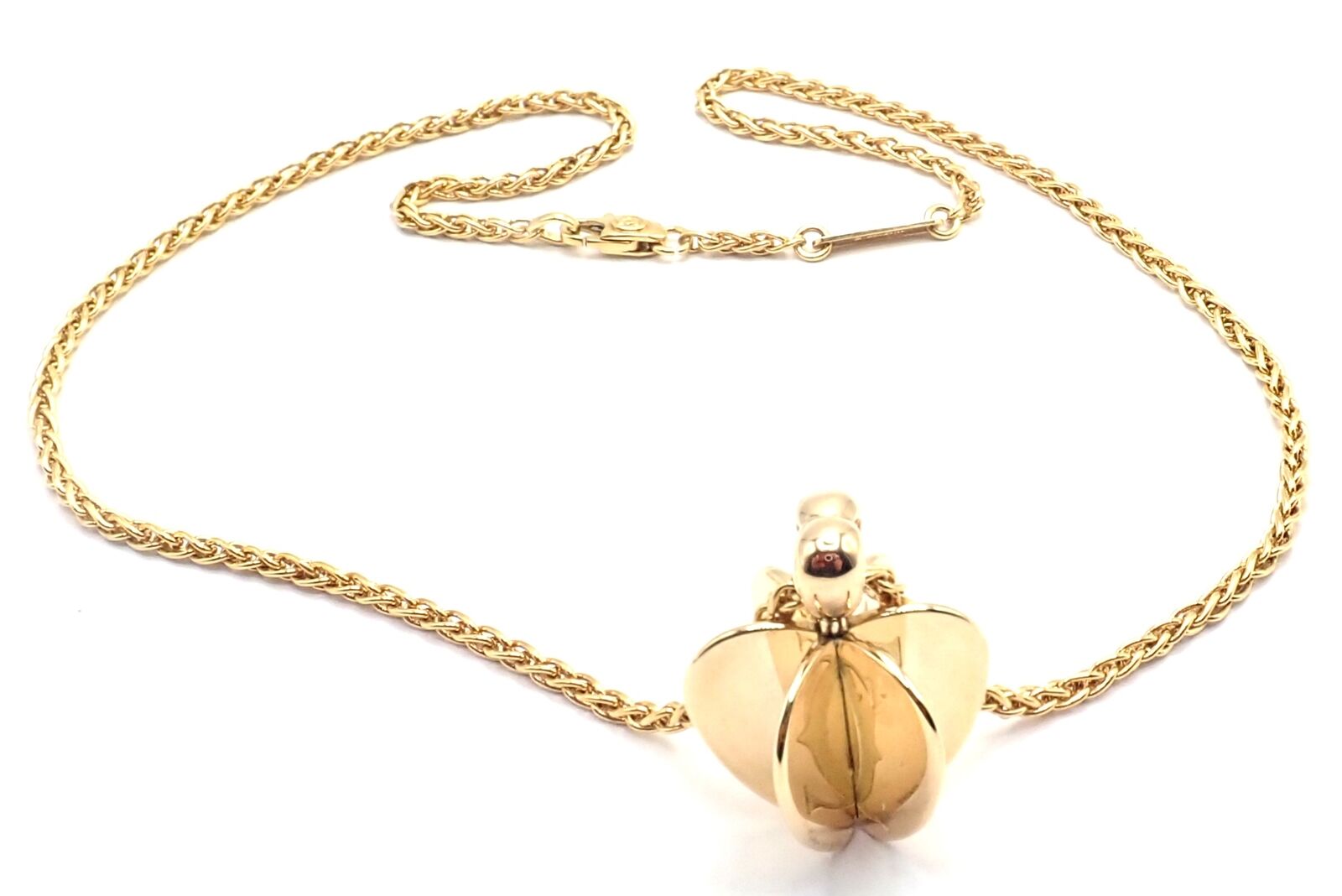 Authentic! Cartier 18k Yellow Gold Double C 3D Apple Pendant Chain Necklace | Fortrove