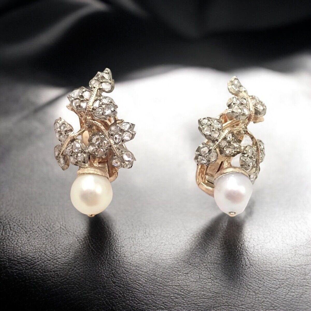 Buccellati Jewelry & Watches:Fine Jewelry:Earrings Authentic! Gianmaria Buccellati 18k Yellow Gold Pearl Rosecut Diamonds Earrings