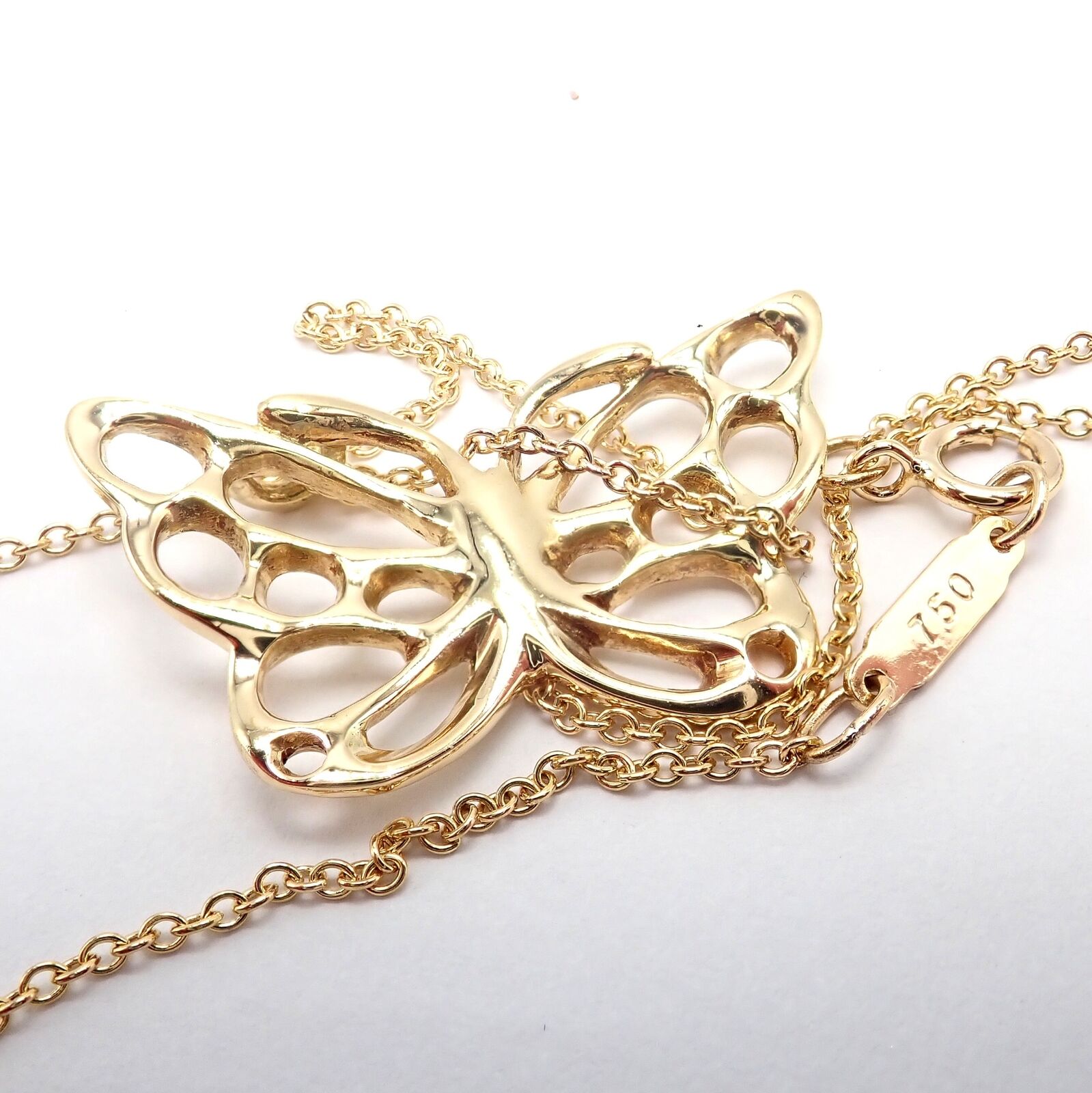 Tiffany & Co. Jewelry & Watches:Fine Jewelry:Necklaces & Pendants Authentic! Tiffany & Co Cummings 18k Yellow Gold Butterfly Pendant Necklace 1988