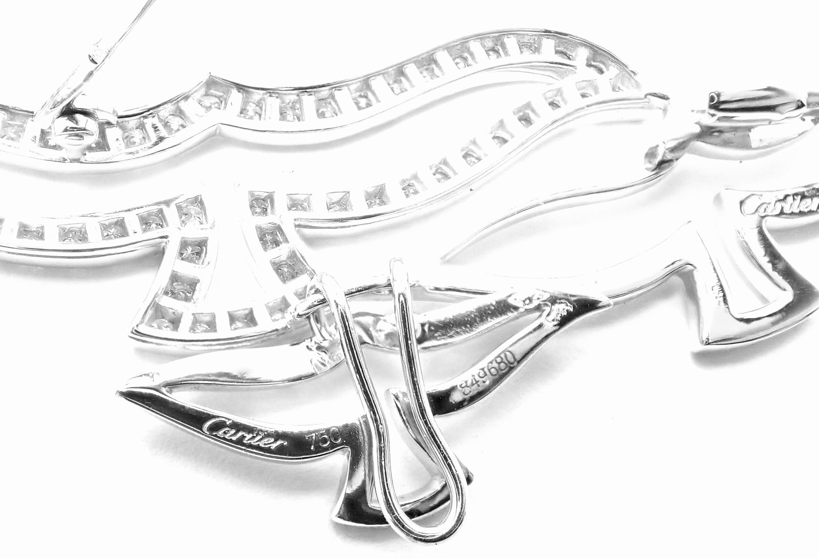 Cartier Jewelry & Watches:Fine Jewelry:Brooches & Pins Rare! Authentic Cartier Bird 18k White Gold Diamond Pendant Pin Brooch