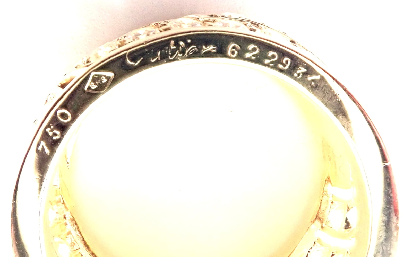 Cartier Jewelry & Watches:Fine Jewelry:Rings Authentic! Cartier 18k Yellow Gold Diamond Wide Band Ring Size 51 US 5 3/4