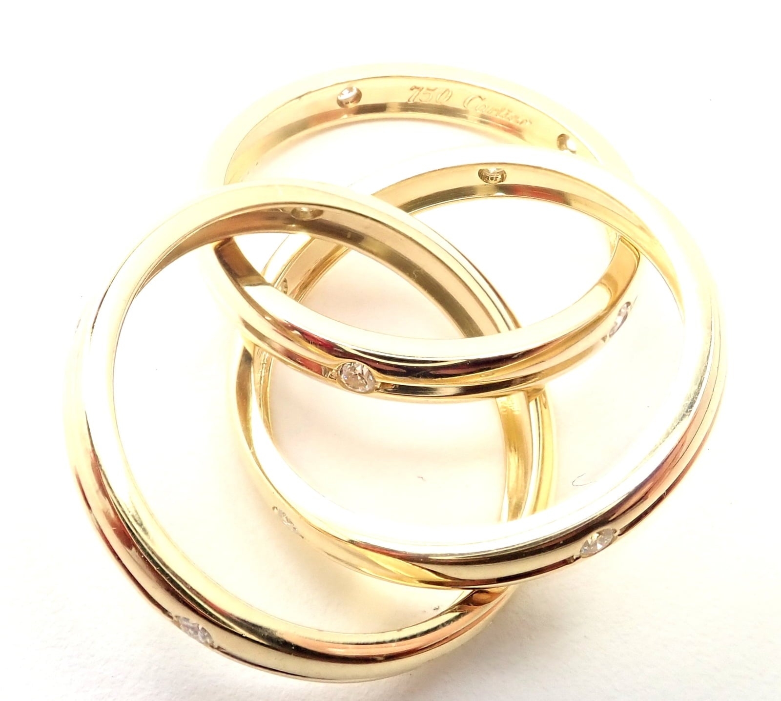 Cartier Jewelry & Watches:Fine Jewelry:Rings Authentic! Cartier 18k Yellow Gold Diamond Constellation Trinity Ring Size 51