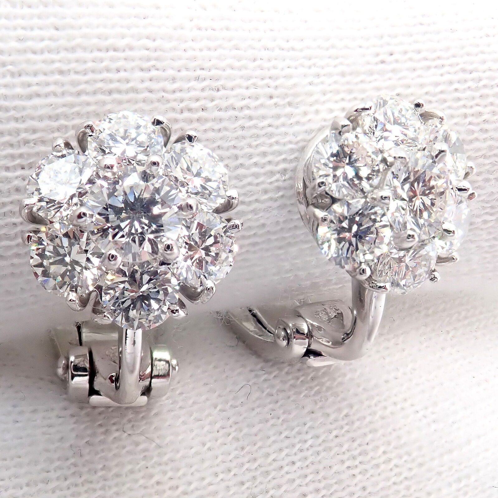 Van Cleef & Arpels Jewelry & Watches:Fine Jewelry:Earrings Authentic! Van Cleef & Arpels Platinum Diamond Fleurette Flower Earrings