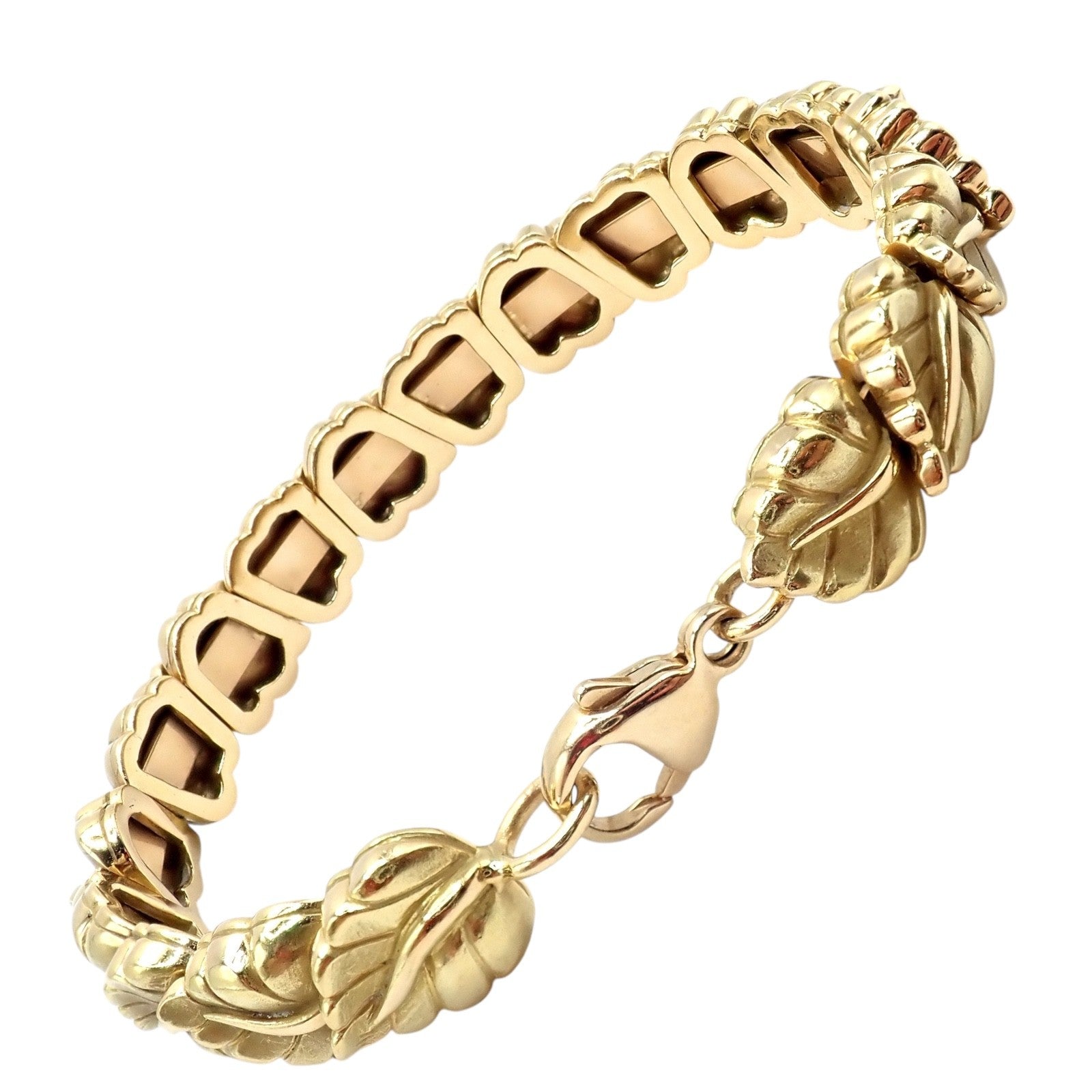 Vintage! Authentic Tiffany & Co Leaf 18k Yellow Gold Link Bracelet 2002 | Fortrove