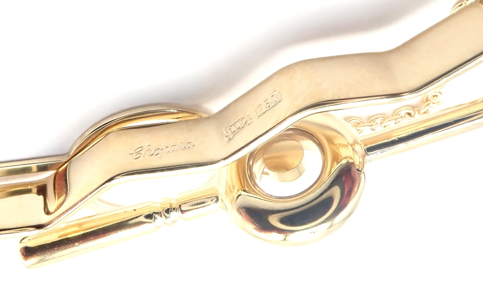 Authentic Vintage Chopard 18k Yellow Gold Happy Diamond Golf Club Tie Clip Clasp | Fortrove