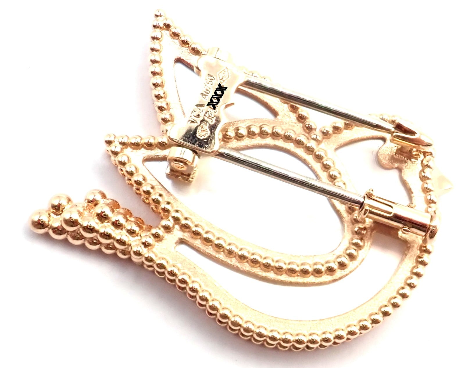 Van Cleef & Arpels Jewelry & Watches:Fine Jewelry:Brooches & Pins Van Cleef & Arpels Lucky Animals Dove 18k Rose Gold MOP Onyx Brooch Cert.