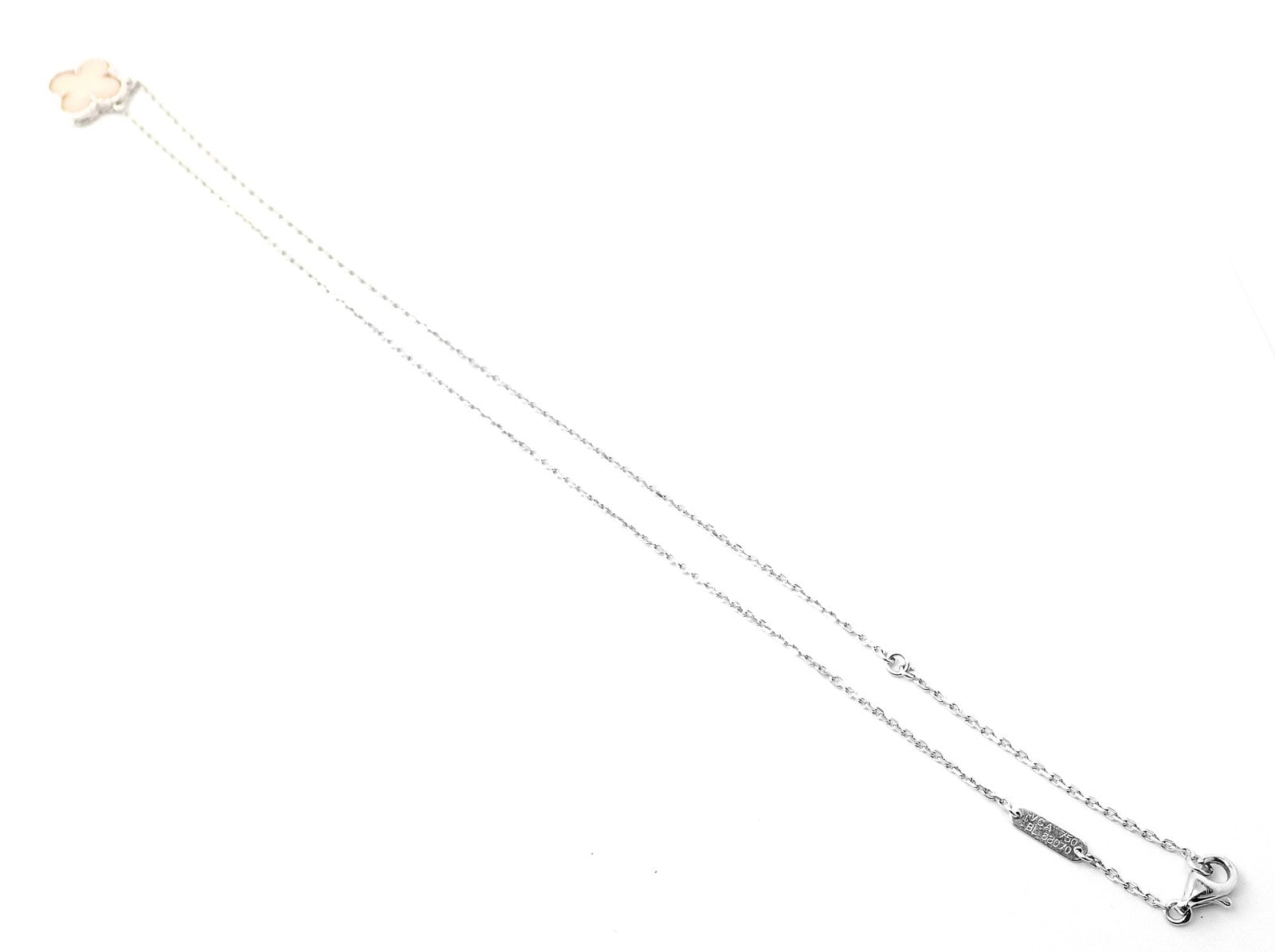 Van Cleef & Arpels Jewelry & Watches:Fine Jewelry:Necklaces & Pendants Authentic! Van Cleef & Arpels Alhambra 18k White Gold Pink Opal Pendant Necklace