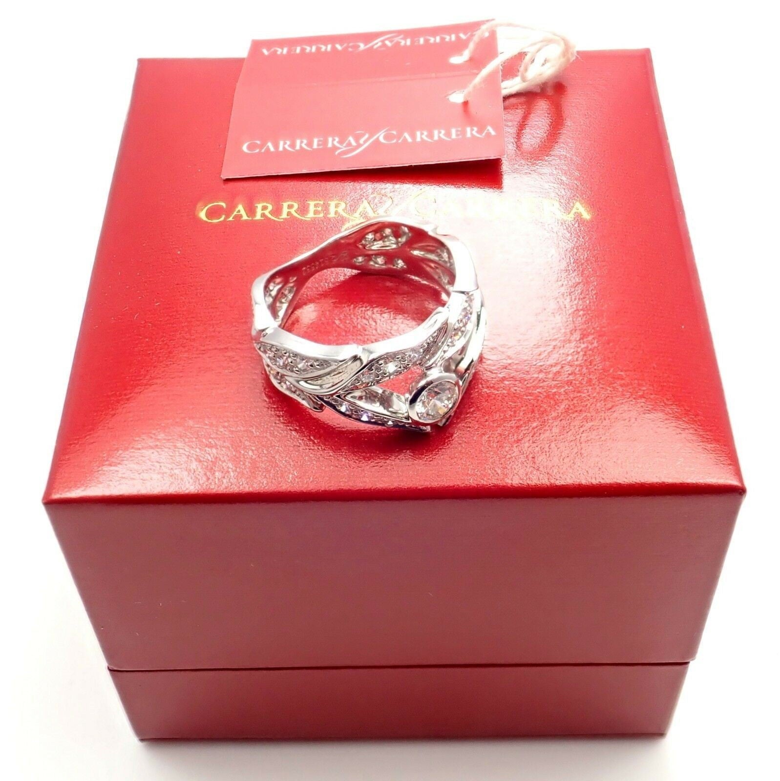 Damiani Jewelry & Watches:Vintage & Antique Jewelry:Rings Authentic Carrera Y Carrera 18k Mi Princes Greco Roman Diamond Crown Ring Size 6