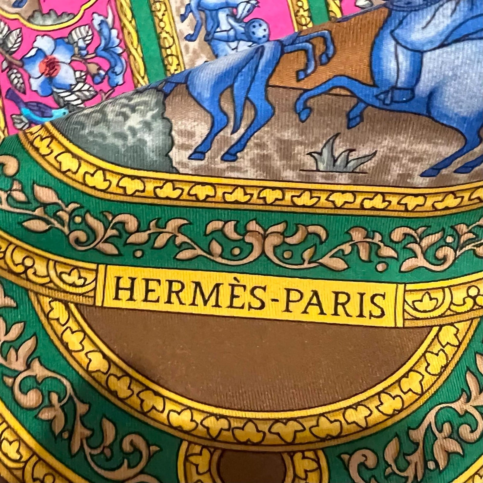 Hermes Clothing, Shoes & Accessories:Women:Women's Accessories:Scarves & Wraps Authentic Hermes Qalamdan 90 cm Silk Scarf