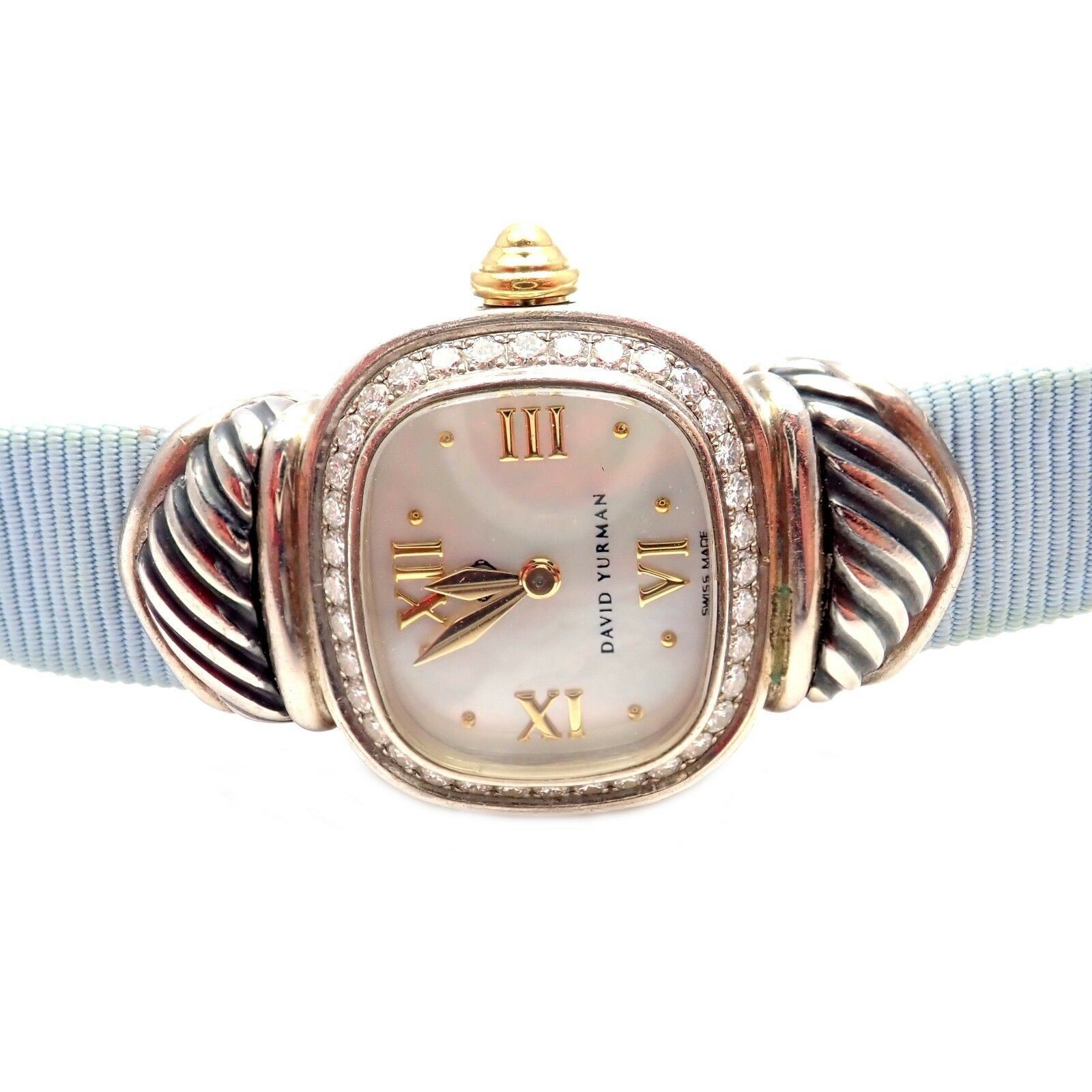 David Yurman Jewelry & Watches:Watches, Parts & Accessories:Watches:Wristwatches Authentic! David Yurman DY Silver 925 Diamond Thoroughbred Silk Ladies Watch