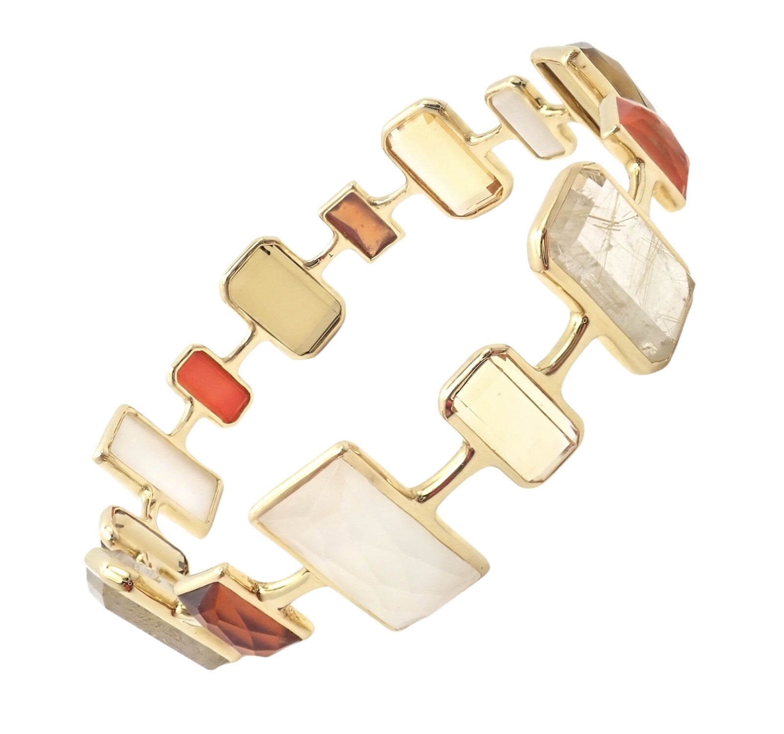 Rare! Ippolita 18k Yellow Gold Large Quartz Newport Rock Candy Bracelet | Fortrove