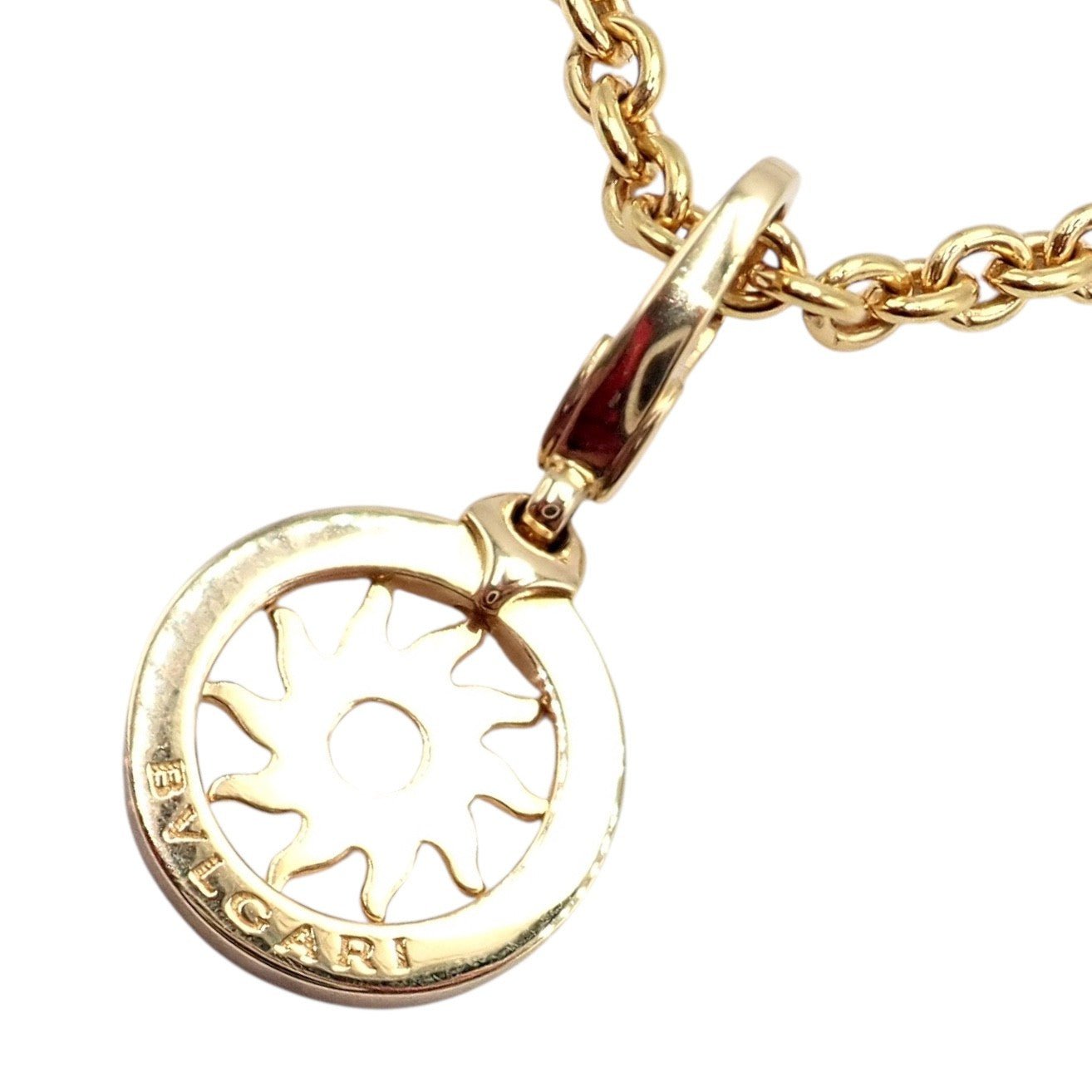 Authentic! Bvlgari Bulgari 18k Yellow Gold 19.5" Tondo Sun Pendant Necklace | Fortrove