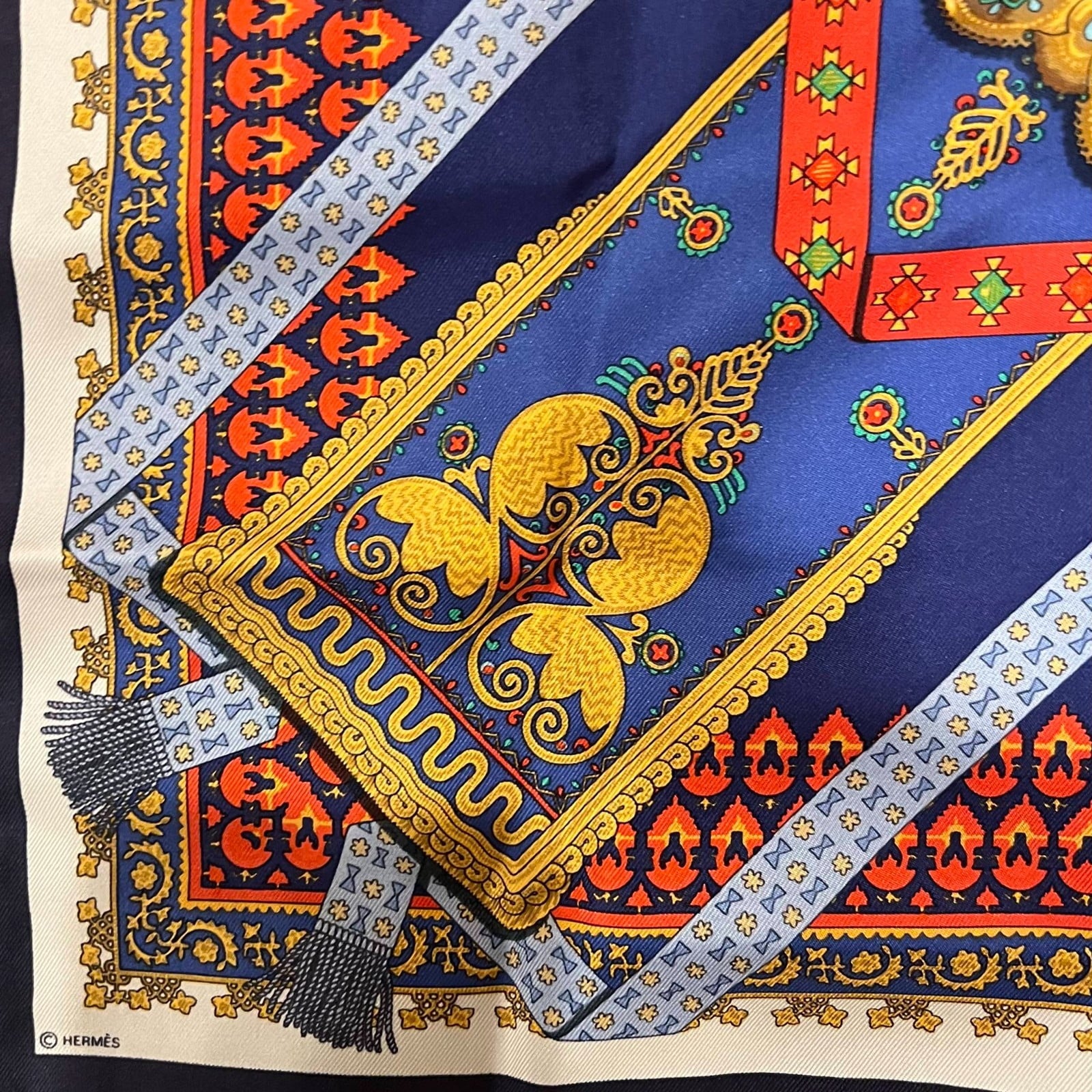 Hermes Clothing, Shoes & Accessories:Women:Women's Accessories:Scarves & Wraps Authentic Hermes Brins d’Or 45cm Silk Scarf