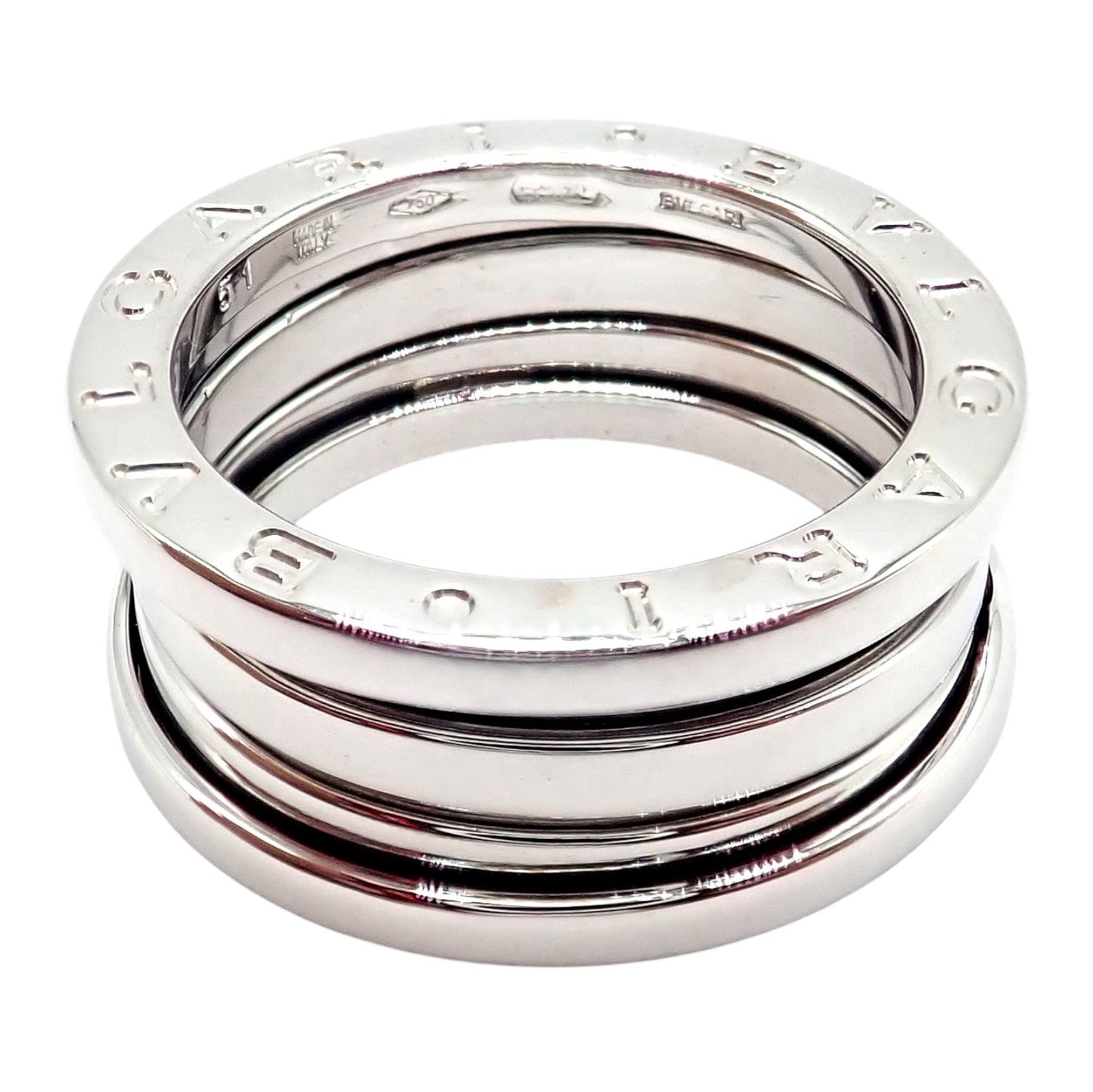 Authentic! Bulgari Bvlgari 18k White Gold B.Zero1 Ring sz 51  / 5.75 | Fortrove
