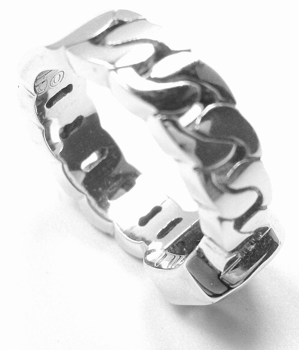 Authentic! Chanel 18k White Gold Tanzanite Band Ring | Fortrove