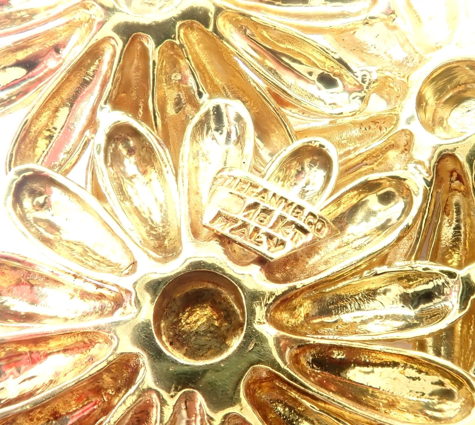 Vintage! Authentic Tiffany & Co. 18k Yellow Gold Sapphire Flower Pin Brooch | Fortrove