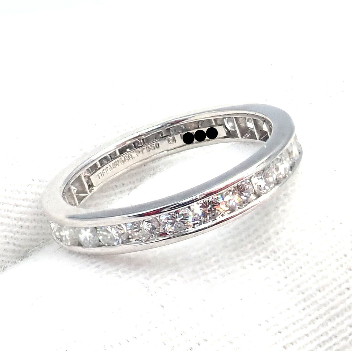 Tiffany & Co Platinum 0.80ct Diamond Full Circle Eternity 3mm Band Ring sz 4.5 | Fortrove