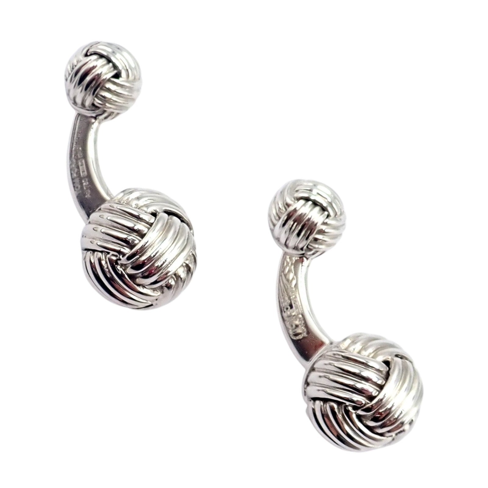 Tom Ford Jewelry & Watches:Men's Jewelry:Cufflinks Authentic Tom Ford 18k White Gold Signature Classic Rope Knot Cufflinks
