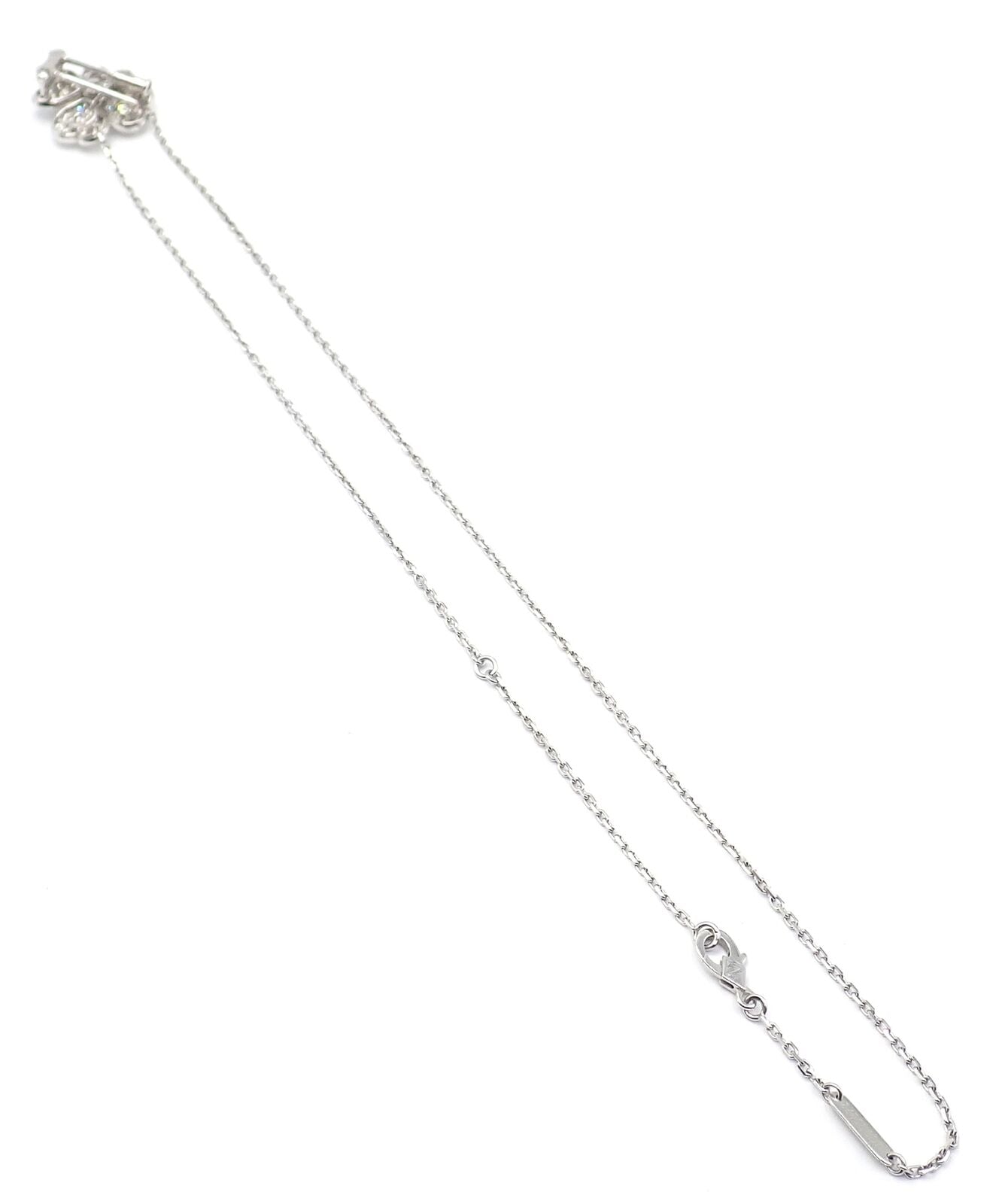 Van Cleef & Arpels Cosmos 18k White Gold Diamond Medium Brooch Pendant Necklace | Fortrove