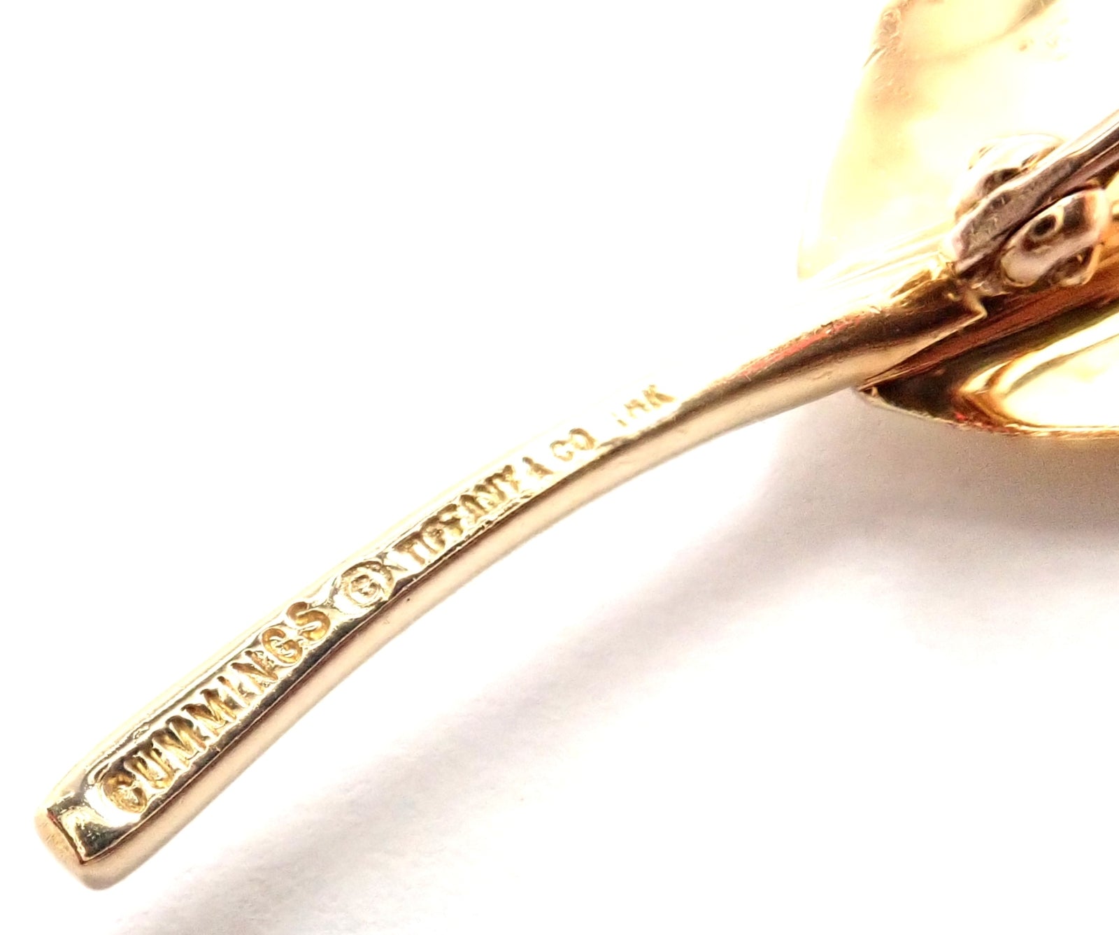 Authentic! Tiffany & Co Angela Cummings 18k Yellow Gold Leaf Pin Brooch | Fortrove