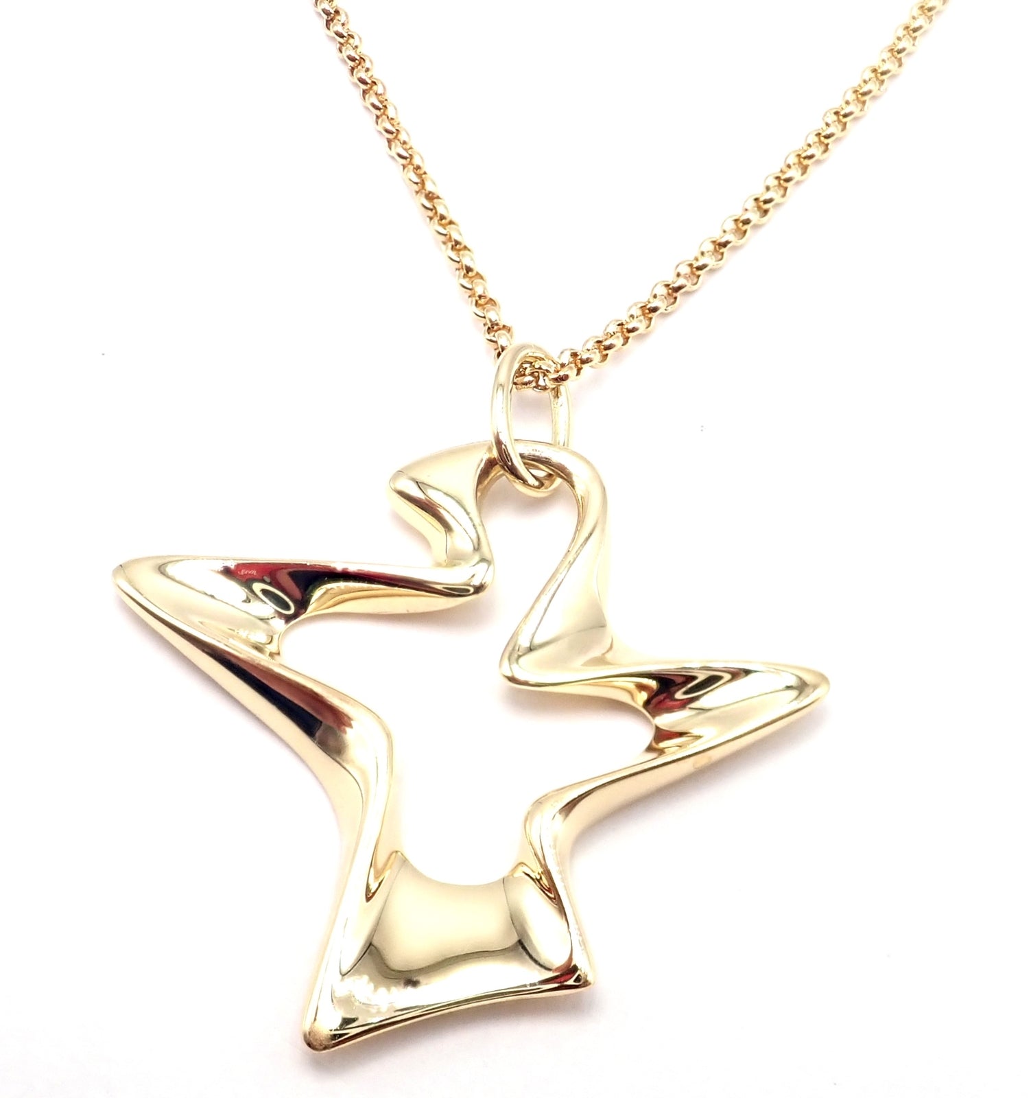 Authentic! Georg Jensen Bird 18K Yellow Gold Pendant Necklace 2000 | Fortrove