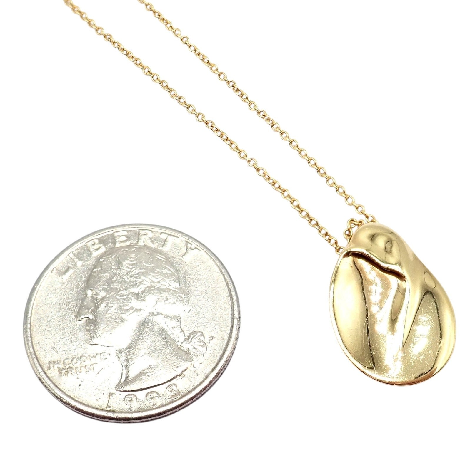 Tiffany & Co Peretti 18k Yellow Gold Madonna Medium Pendant Chain Necklace | Fortrove