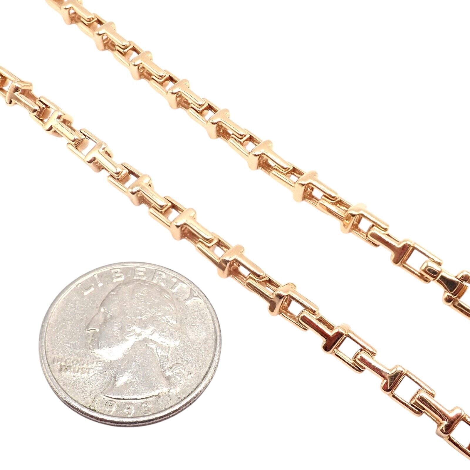 Tiffany & Co. Jewelry & Watches:Fine Jewelry:Necklaces & Pendants Authentic! Tiffany & Co 18k Rose Gold T Chain Link Long Necklace 20.5"