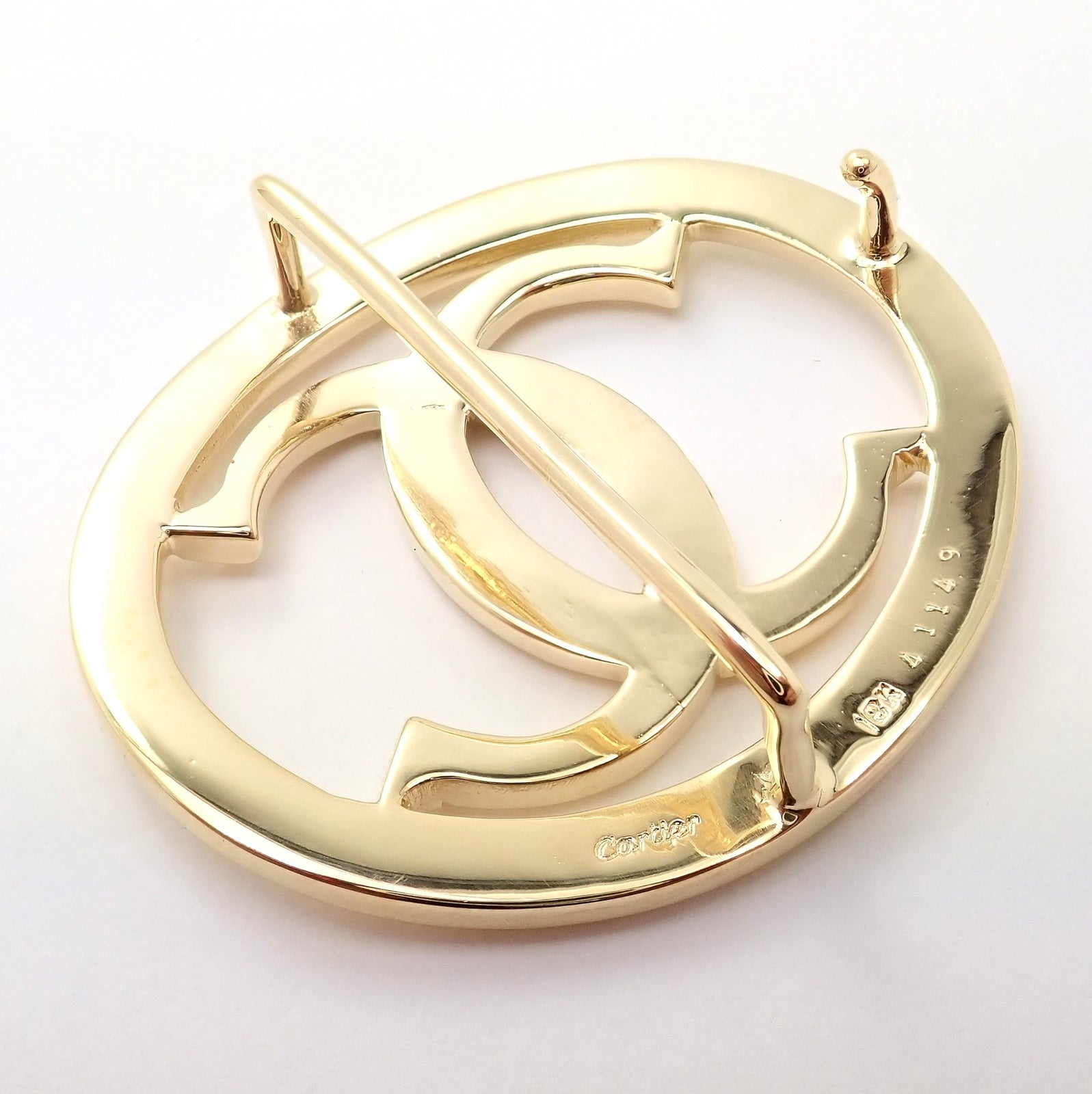Cartier Clothing, Shoes & Accessories:Women:Women's Accessories:Belt Buckles Rare! Cartier 18k Yellow Gold Signature Classic Large Double C Belt Buckle