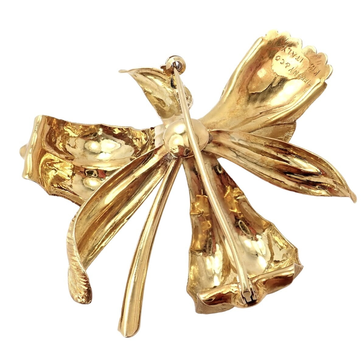 Tiffany & Co Jewelry & Watches:Fine Jewelry:Brooches & Pins Vintage Tiffany & Co 18k Yellow Gold Large Orchid Calla Lily Pin Brooch 1950s