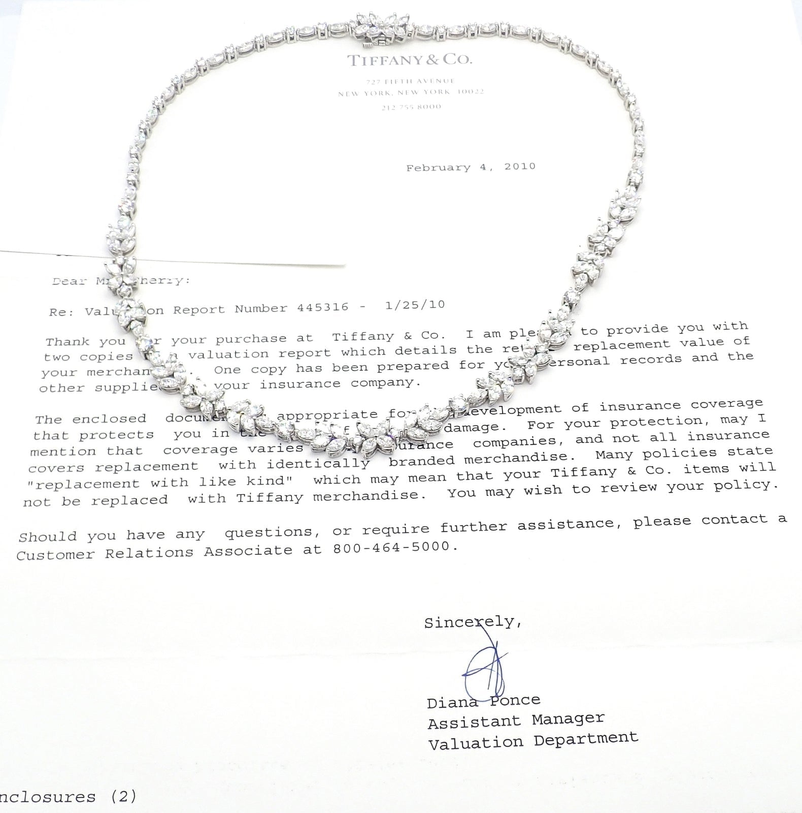Tiffany & Co. Jewelry & Watches:Fine Jewelry:Necklaces & Pendants Tiffany & Co Victoria Platinum 15.92ct Diamond Mixed Cluster Necklace Paper