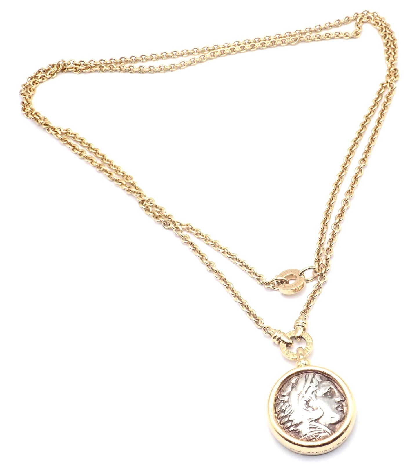 Bvlgari Jewelry & Watches:Fine Jewelry:Necklaces & Pendants Rare! Bvlgari Bulgari 18k Yellow Gold Antique Coin Monete 38" Long Link Necklace