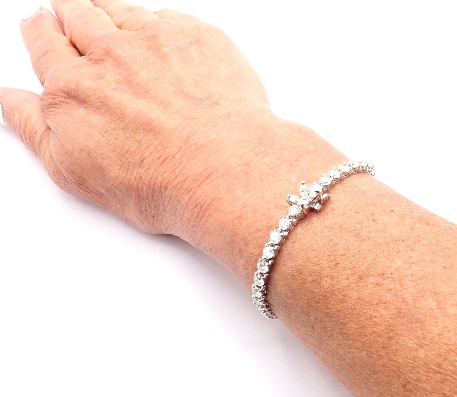 Tiffany & Co. Jewelry & Watches:Fine Jewelry:Bracelets & Charms Authentic! Tiffany & Co Victoria Platinum 6.53ct Diamond Line Tennis Bracelet