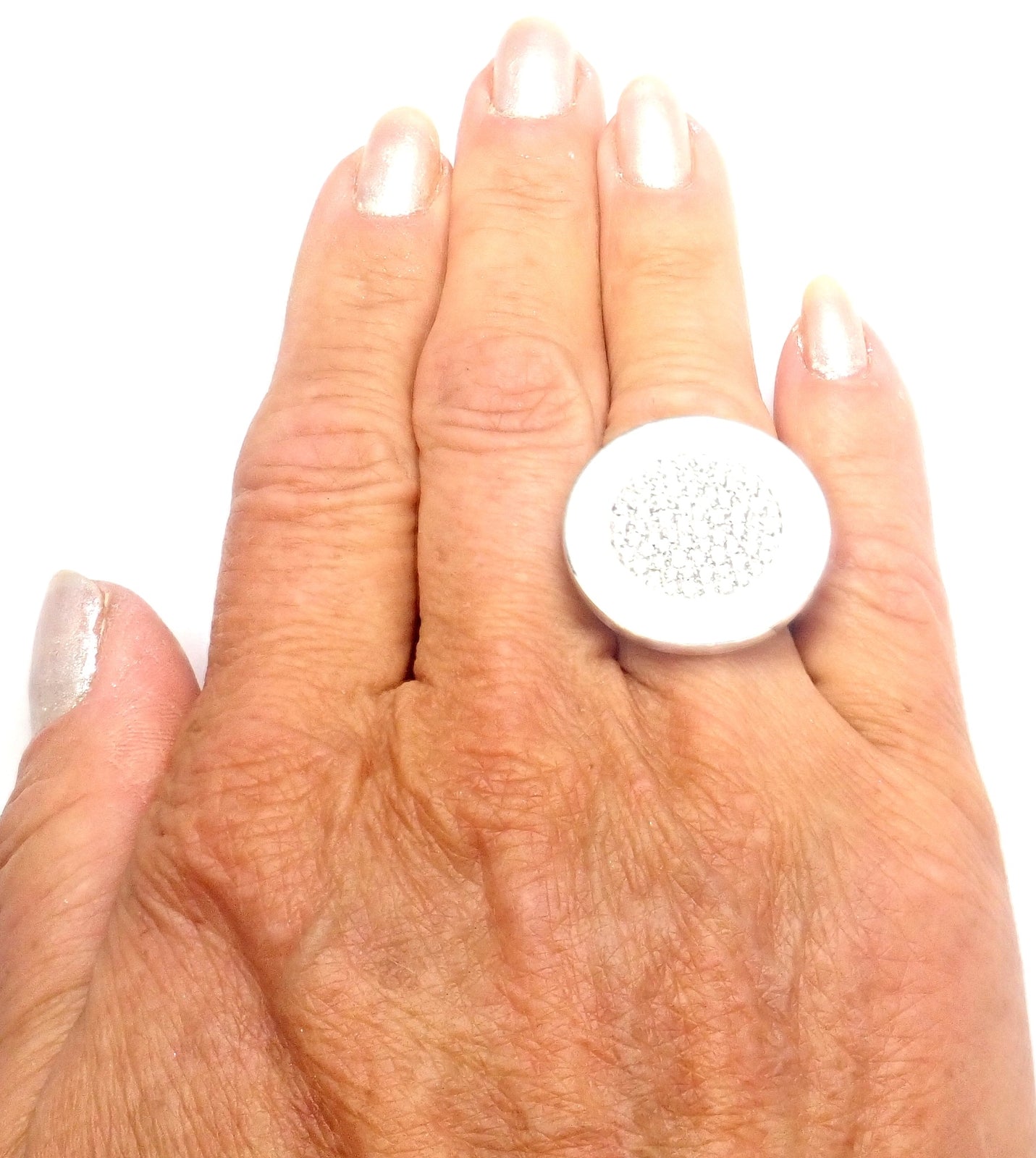 Rare! Authentic Bvlgari Bulgari 18k White Gold Diamond Ring | Fortrove