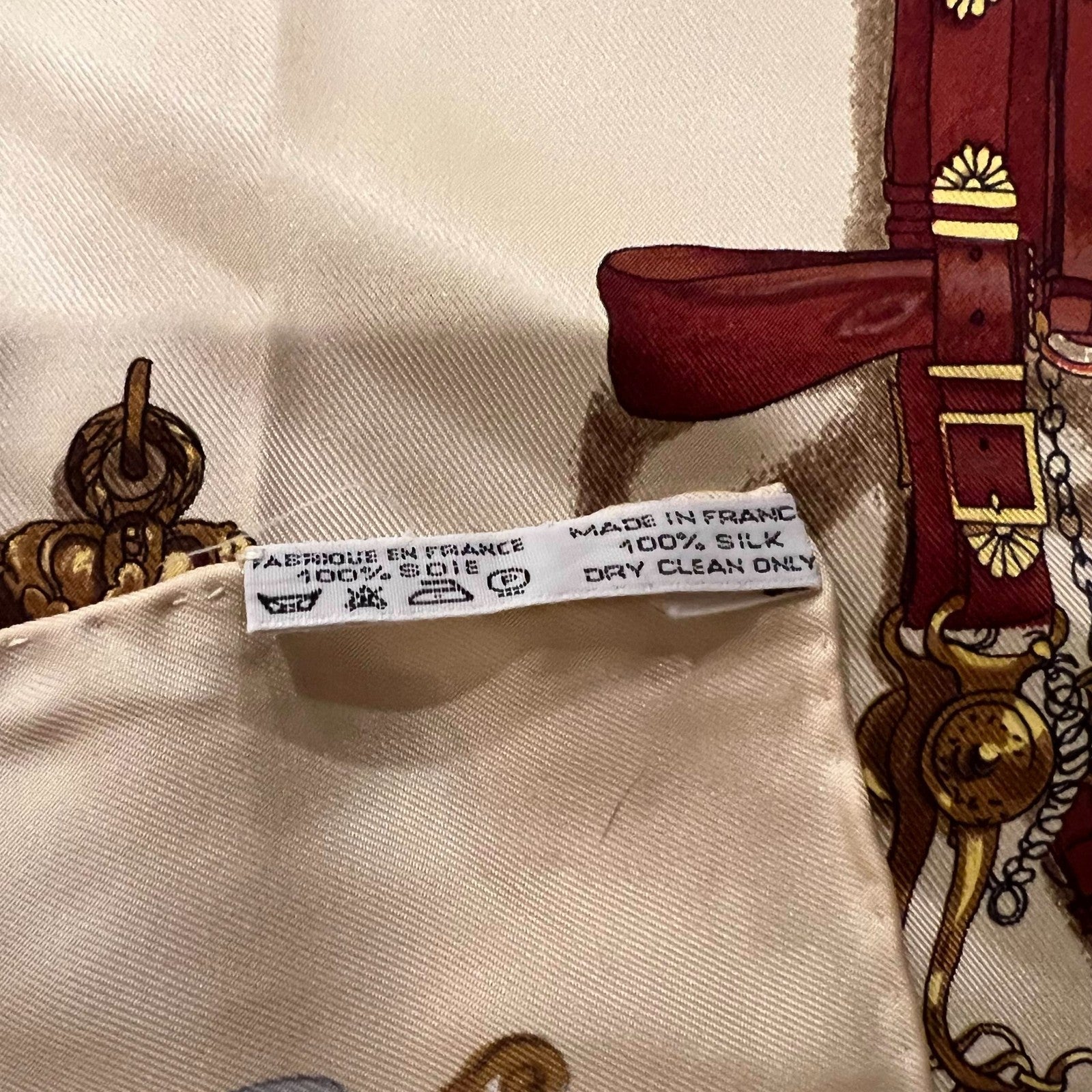 Authentic RARE! Hermes Tan Musee Museum Vintage 90cm Silk Scarf | Fortrove