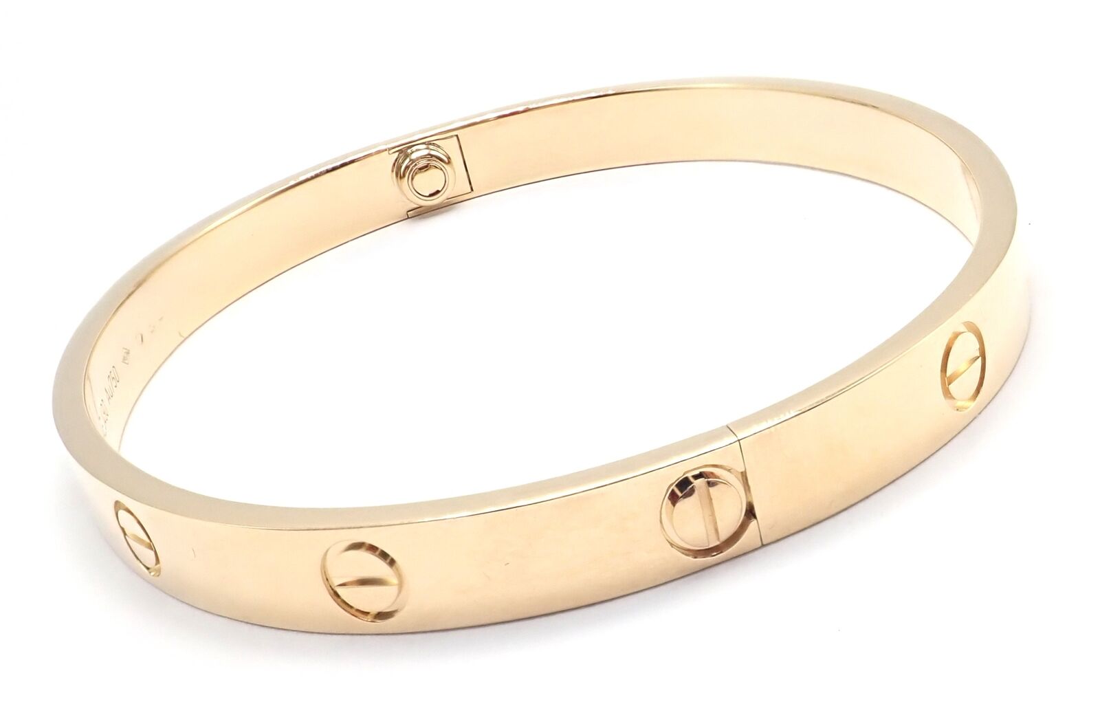 Authentic! Cartier 18k Yellow Gold Love Bangle Bracelet Size 19 Paper | Fortrove